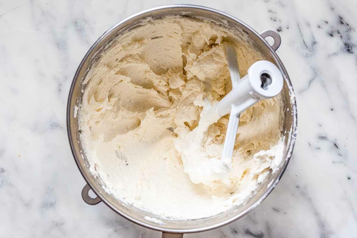 Vanilla Pound Cake with Vanilla Glaze beat the sugar and butter together