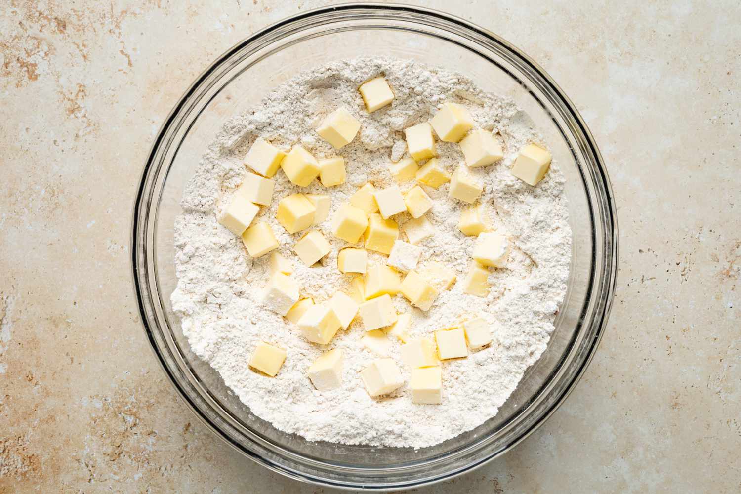 Cold Butter Added to Dry Ingredients for Scones Recipe