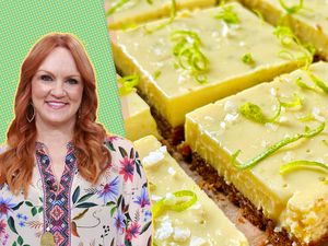 Split image of Drummond and a platter of margarita bars