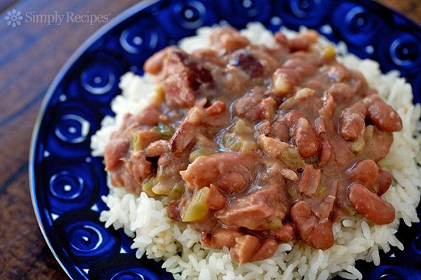 Creole style Red Beans and Rice in a bowl