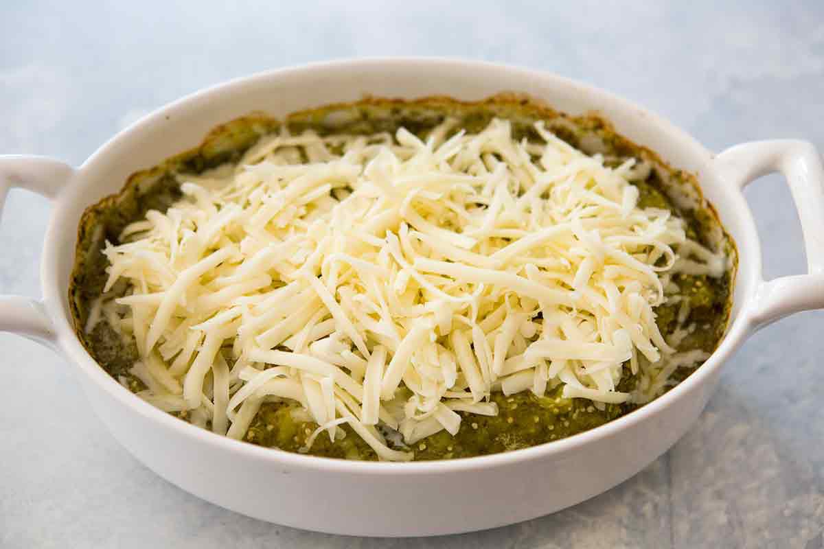 Monterey Jack cheese salsa verde chicken