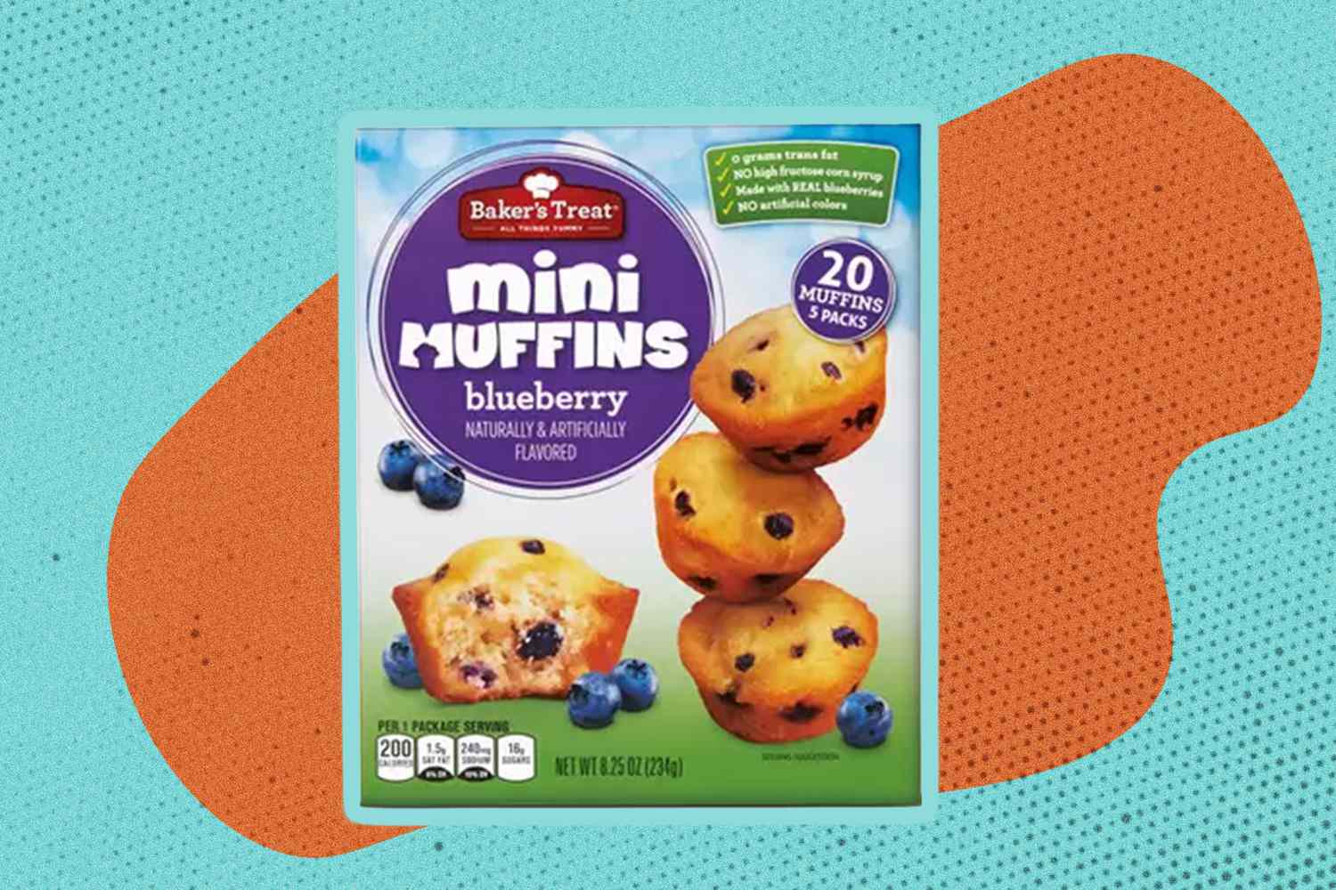 A box of ALDI Baker's Treat Mini Muffins