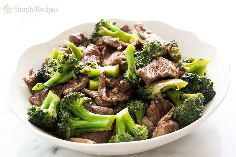 A bowl of beef and broccoli