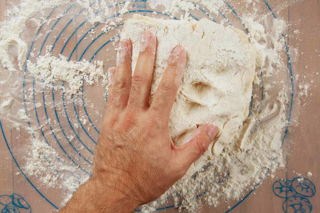 Fold over angel biscuit dough