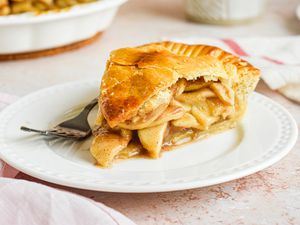 Homemade Apple Pie on Plate with Fork