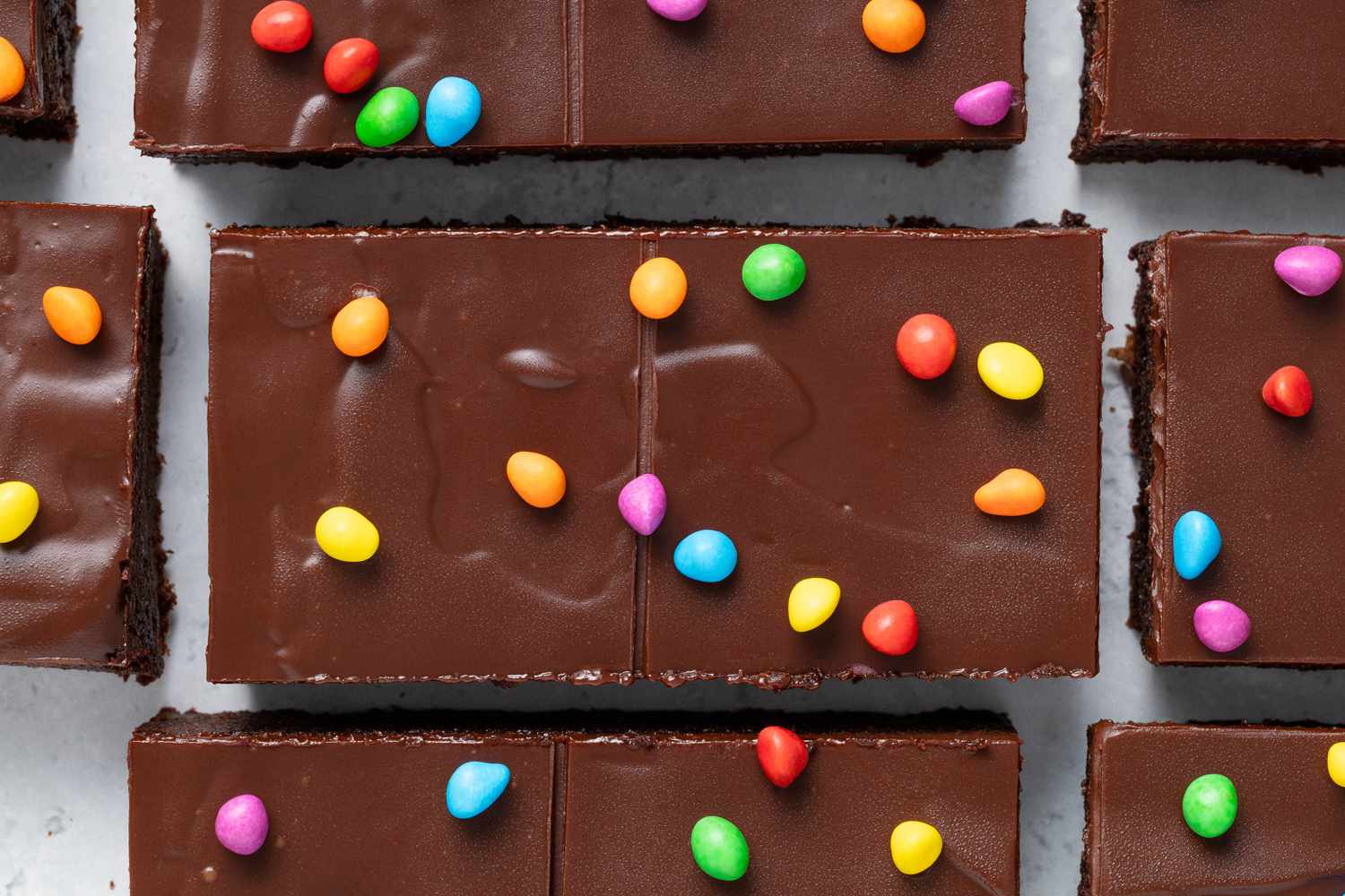 Homemade Cosmic Brownies on the counter 