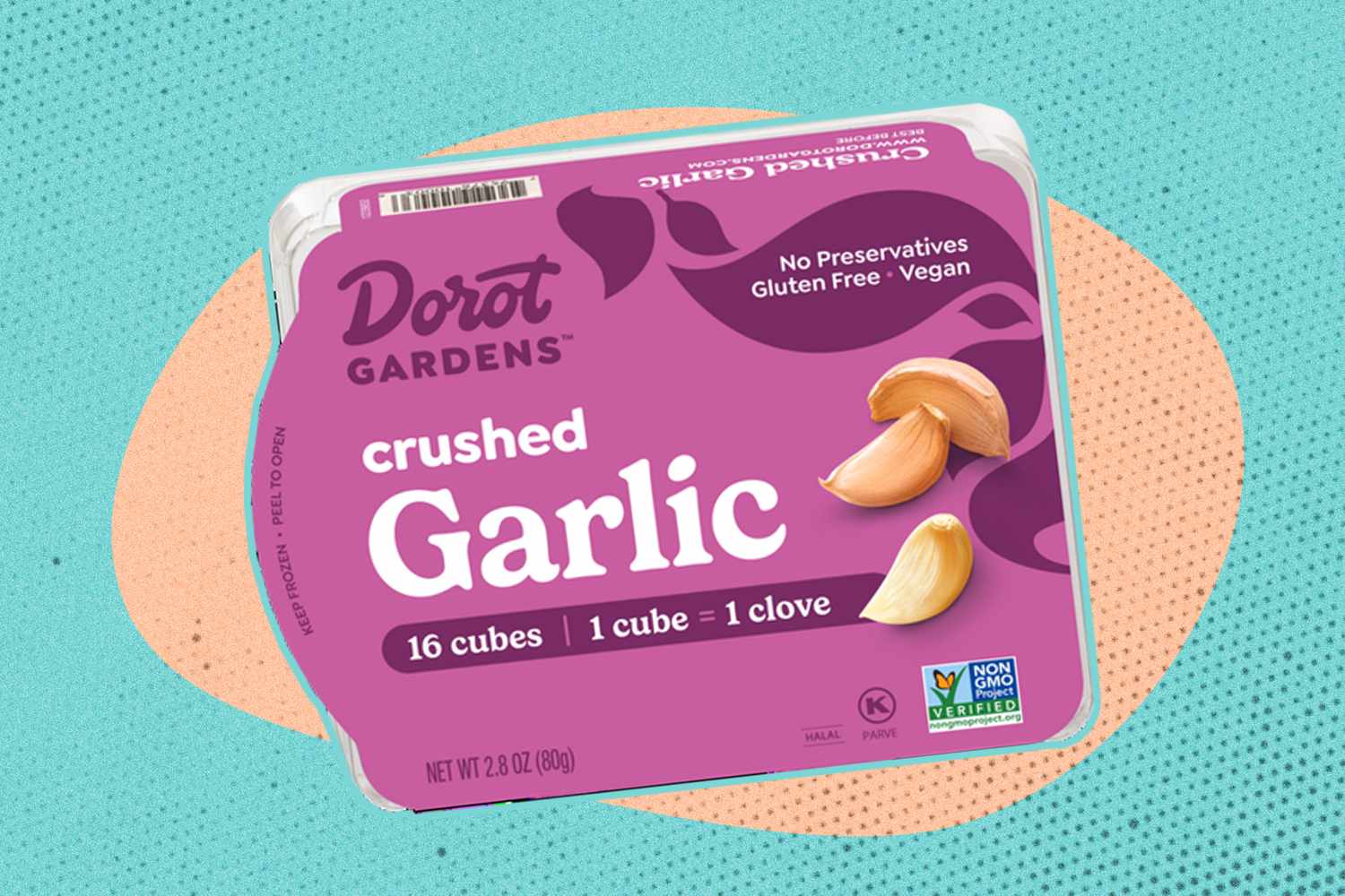 Dorot Gardens package of crushed garlic individualserving cubes