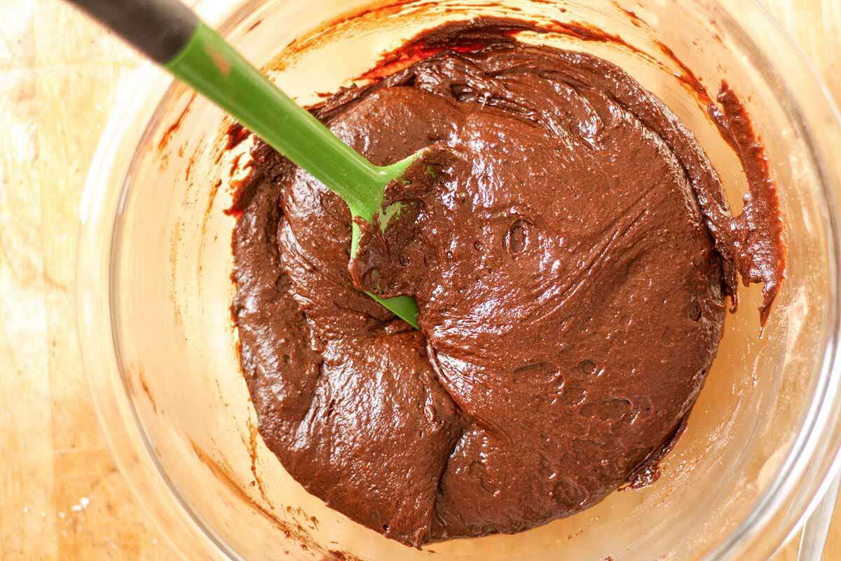 Peanut Butter Brownie recipe stir the batter together