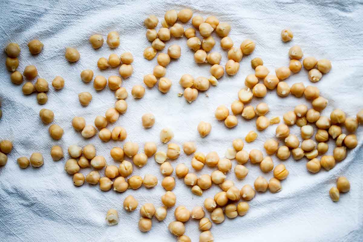 Crispy Air Fried Chickpeas dry the chickpeas