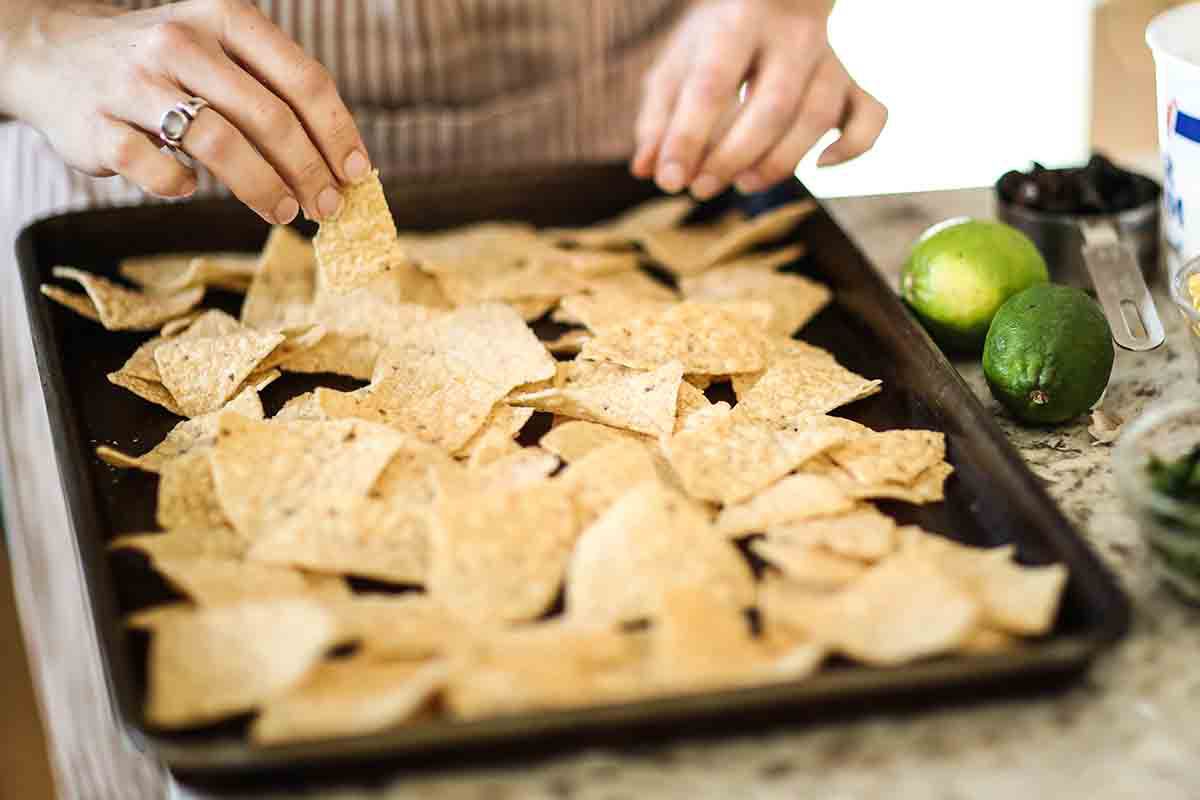 Sheet Pan Nachos with Ground Beef