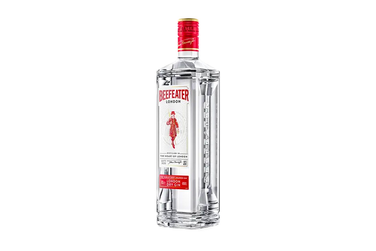 A bottle of Beefeater gin