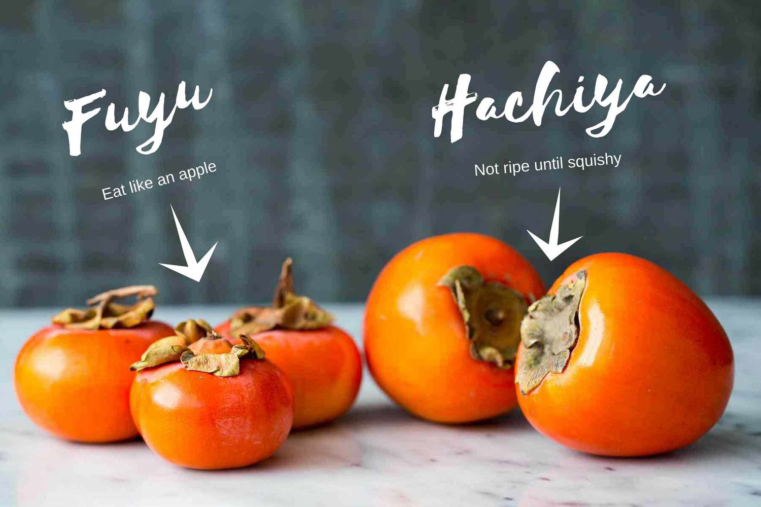 Fuyu and Hachiya Persimmons