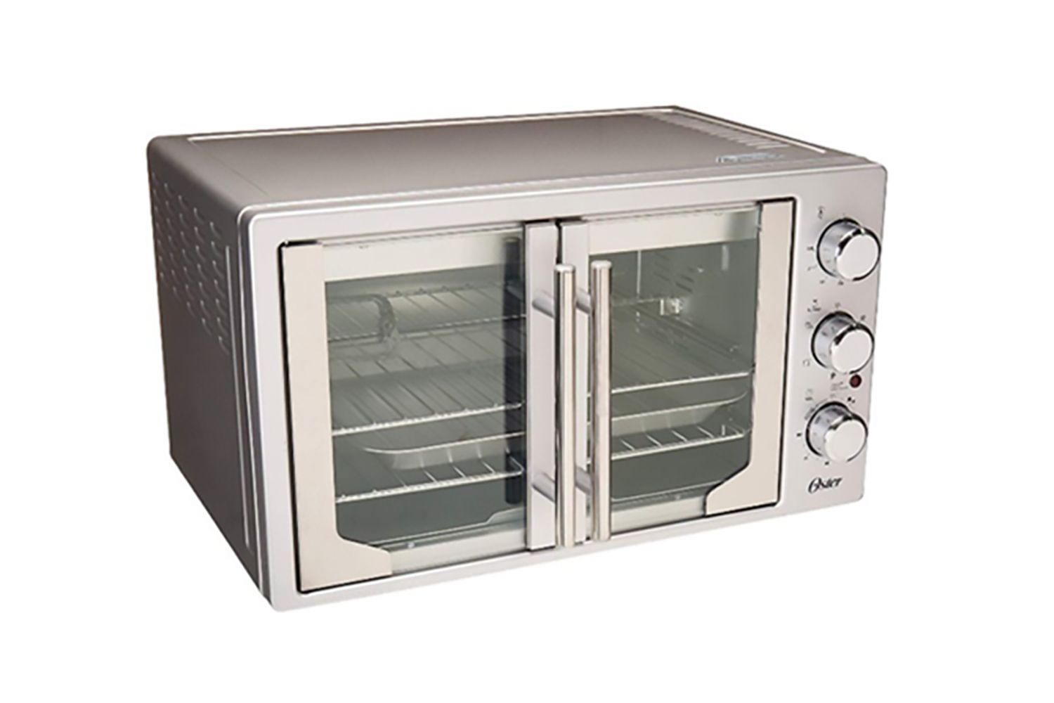 Oster French door countertop oven with controls and glass doors