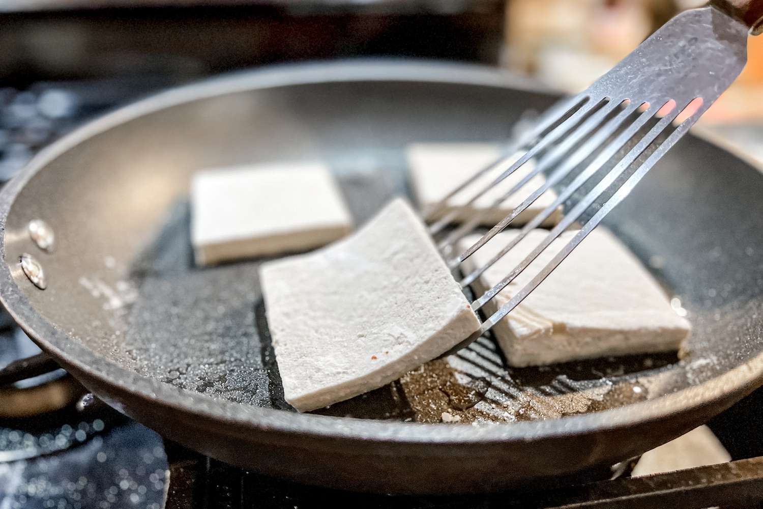 Tofu Flipped on a Skillet 