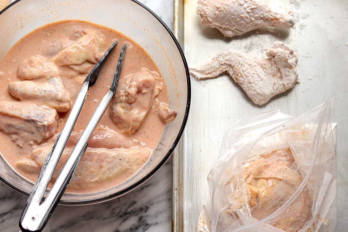 Easy Fried Chicken Recipe dredge the chicken