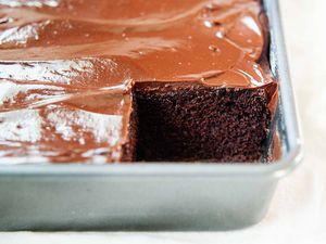 Chocolate Cake with Sour Cream Added - slice removed
