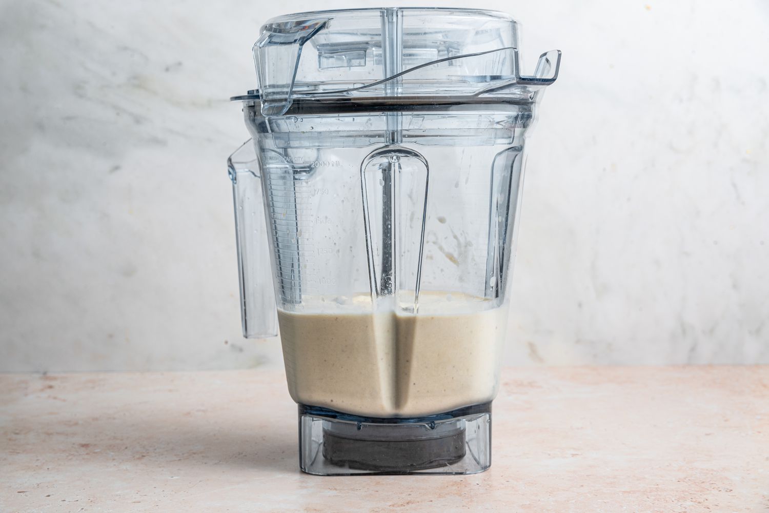 Frozen Bananas Blended to Make Banana Nice Cream in the Blender 