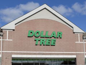 The exterior front view of a Dollar Tree store