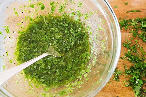 bowl of cilantro lime chicken marinade 