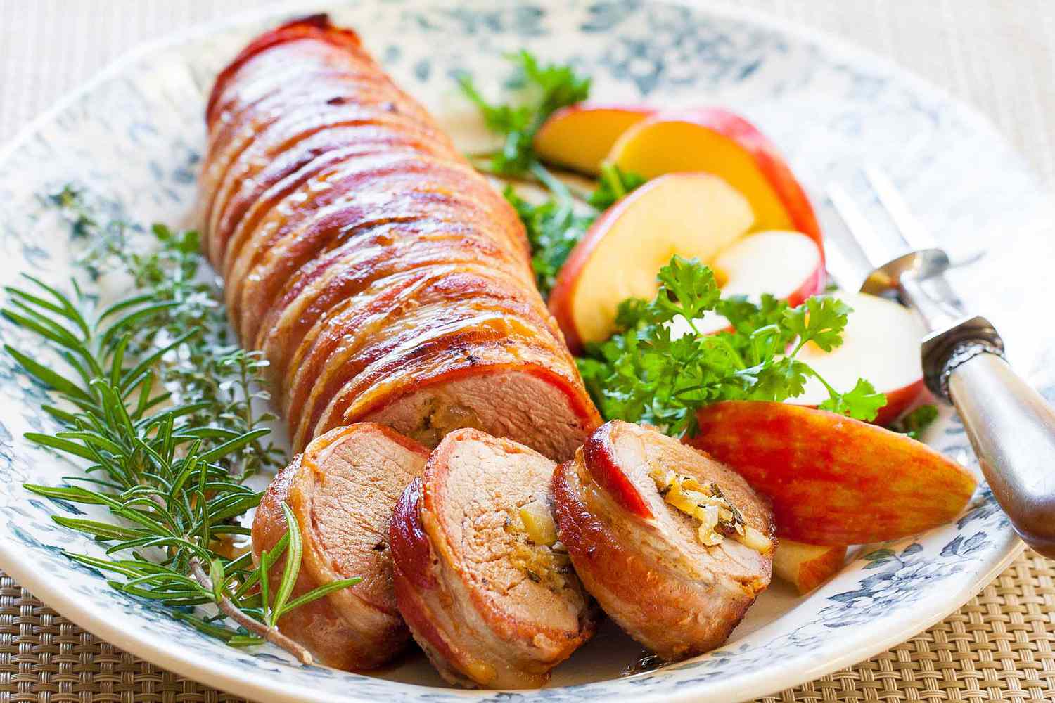 Bacon-Wrapped Stuffed Pork Tenderloin