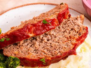 meatloaf on a white plate
