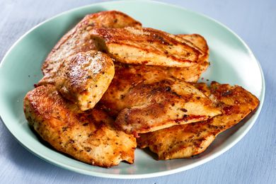 Chicken breasts in a plate