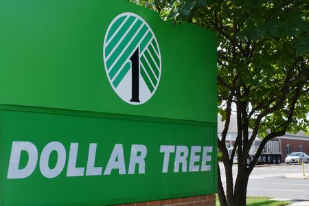 Dollar Tree signage outside a store in a parking lot setting
