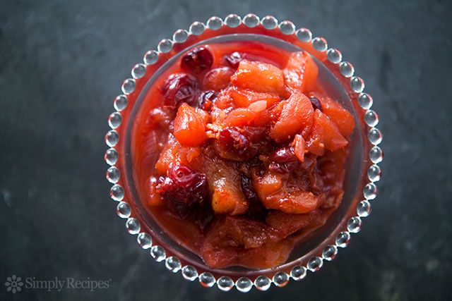 cranberry apple chutney in a bowl