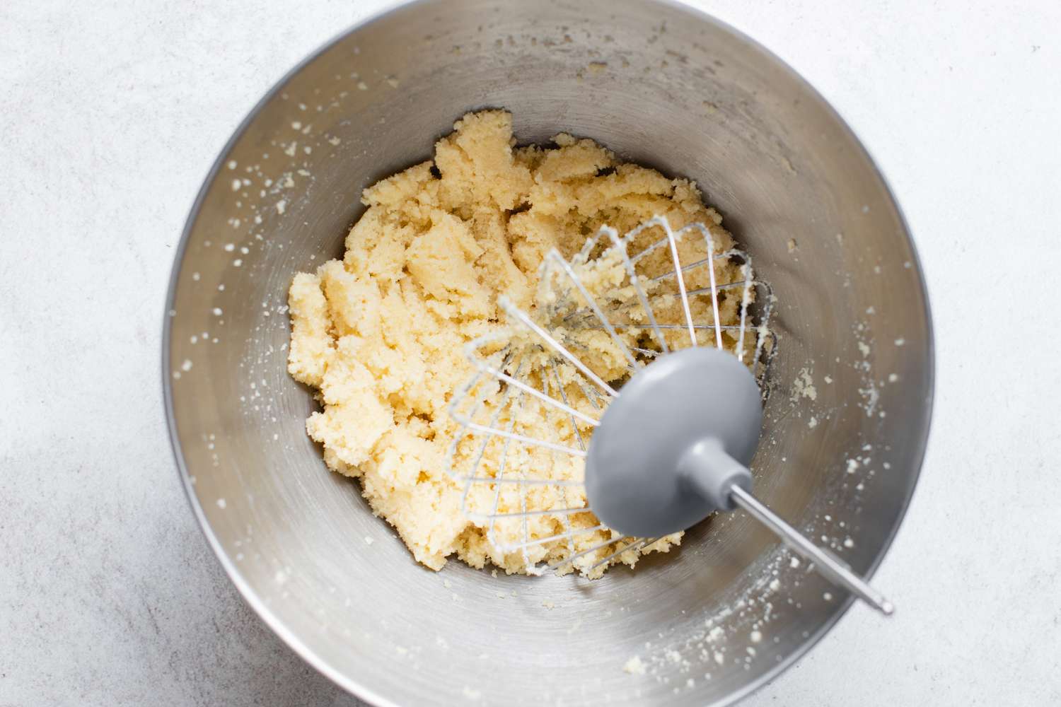 Butter and Sugar Mixed Together in a Mixer Bowl 