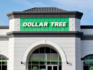 Exterior of a Dollar Tree storefront with its signage above the entrance