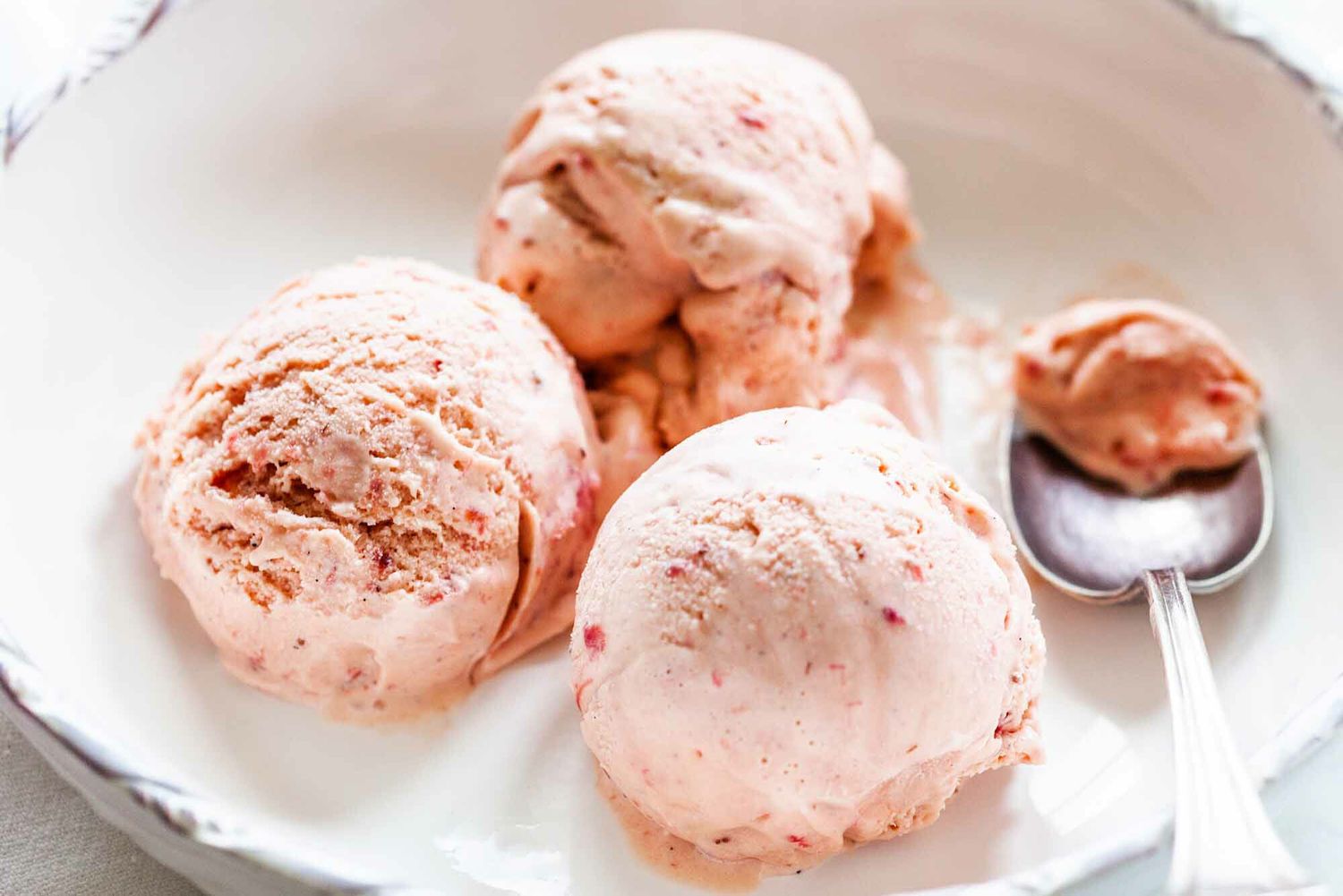 Homemade strawberry ice cream