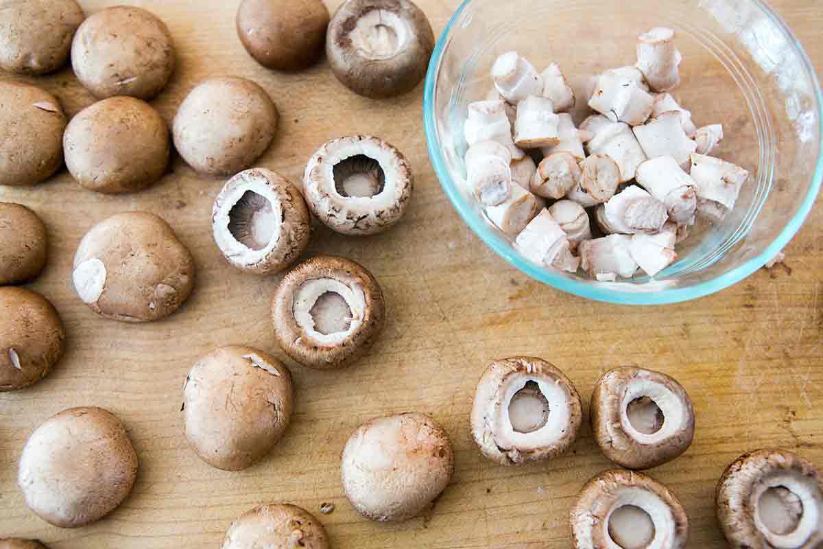 remove stems from mushrooms for stuffing