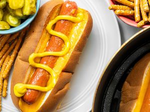Hot dog in a bun