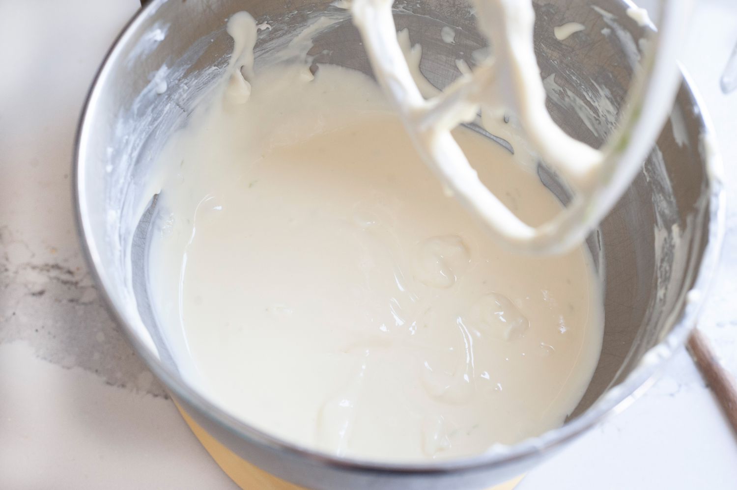 Key lime cheesecake batter. 