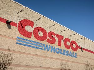 The exterior wall of a Costco Wholesale store with its logo