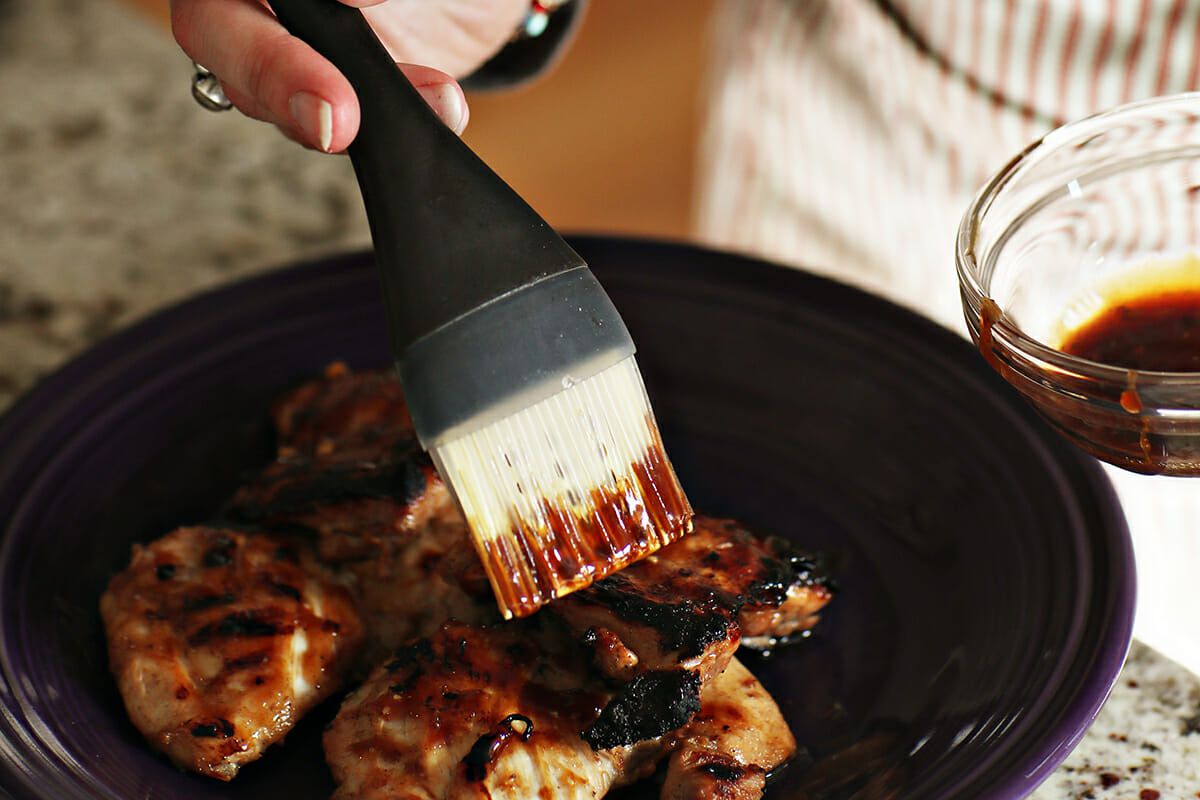 Grilled Char Siu Chicken baste the chicken