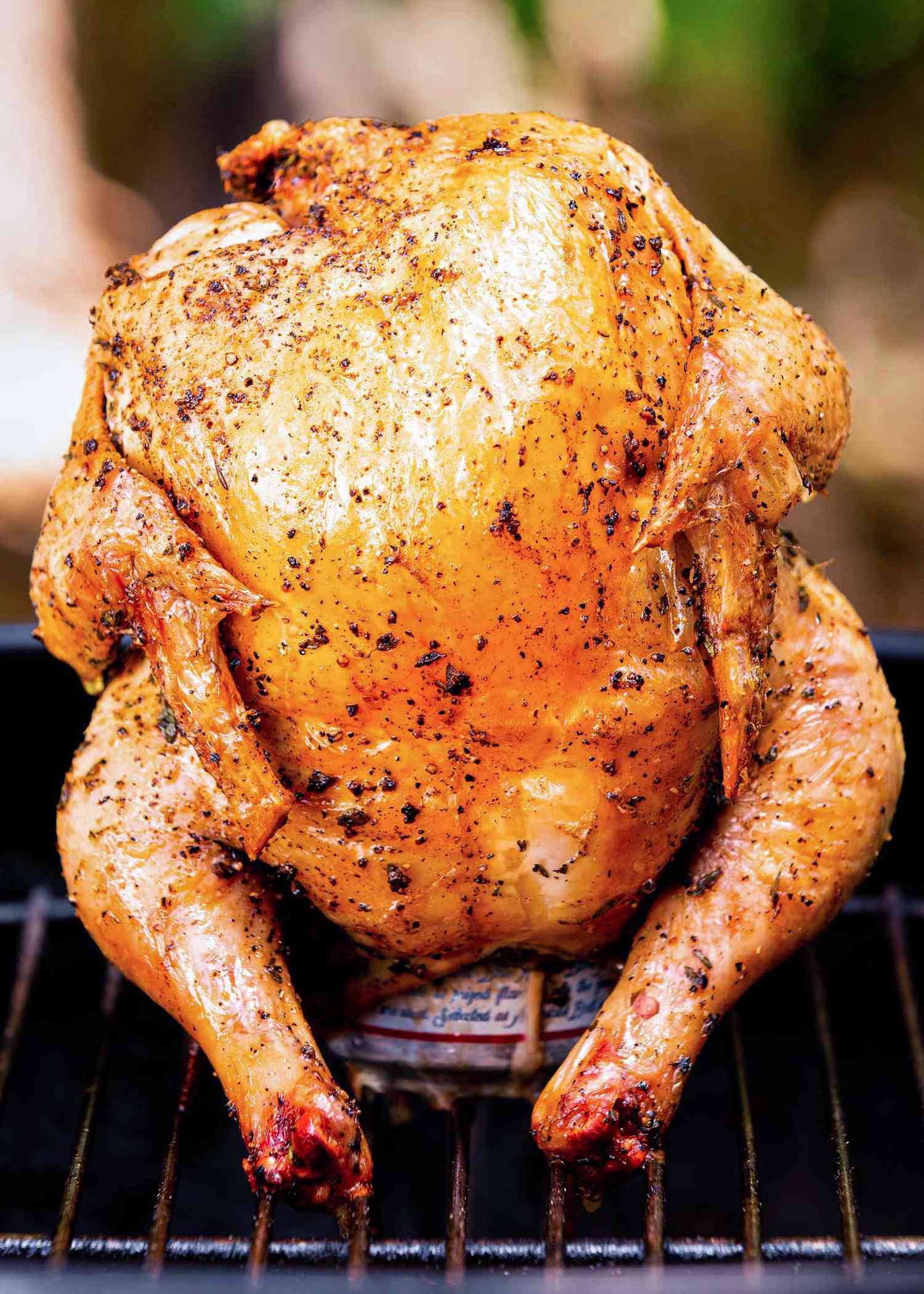 Whole Chicken on a Beer Can on a Grill
