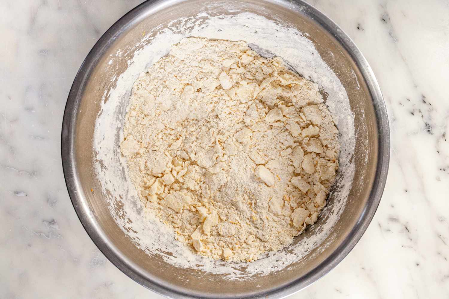 Rub butter into flour mixture.