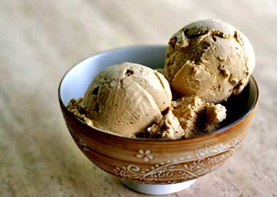 Coffee Ice Cream Recipe scoops in a bowl