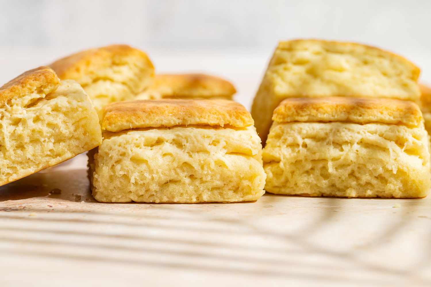 Side view of several Mayonnaise Biscuits