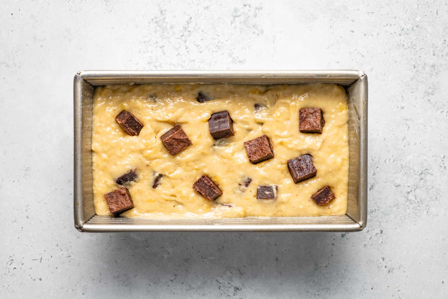 Brownie Banana Bread Added to a Baking Pan