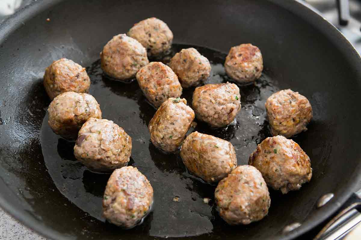 brown the turkey meatballs on all sides