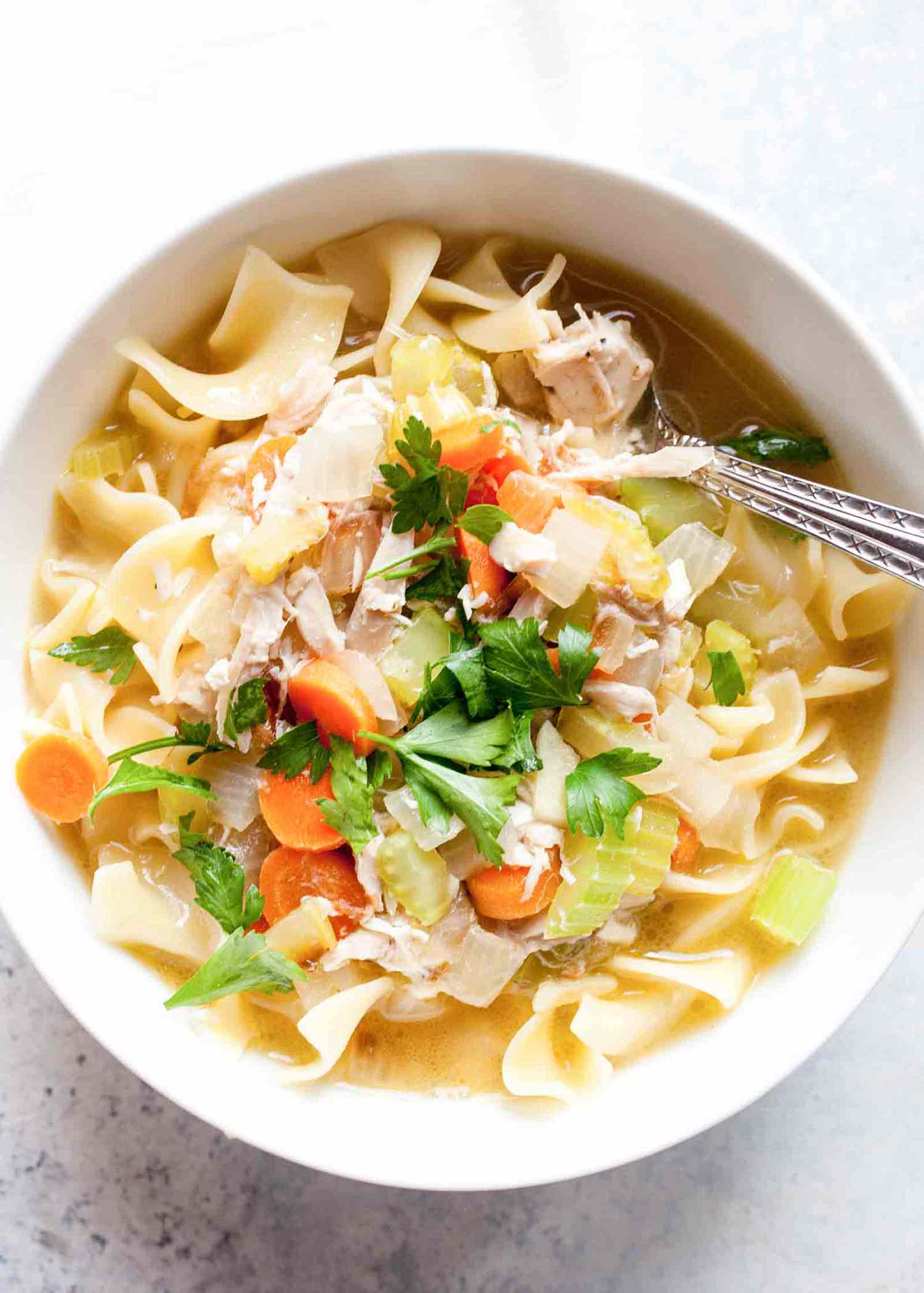 Quick Rotisserie Chicken Noodle Soup recipe