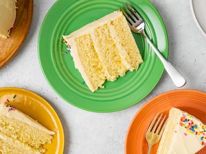 slices of cake on plates