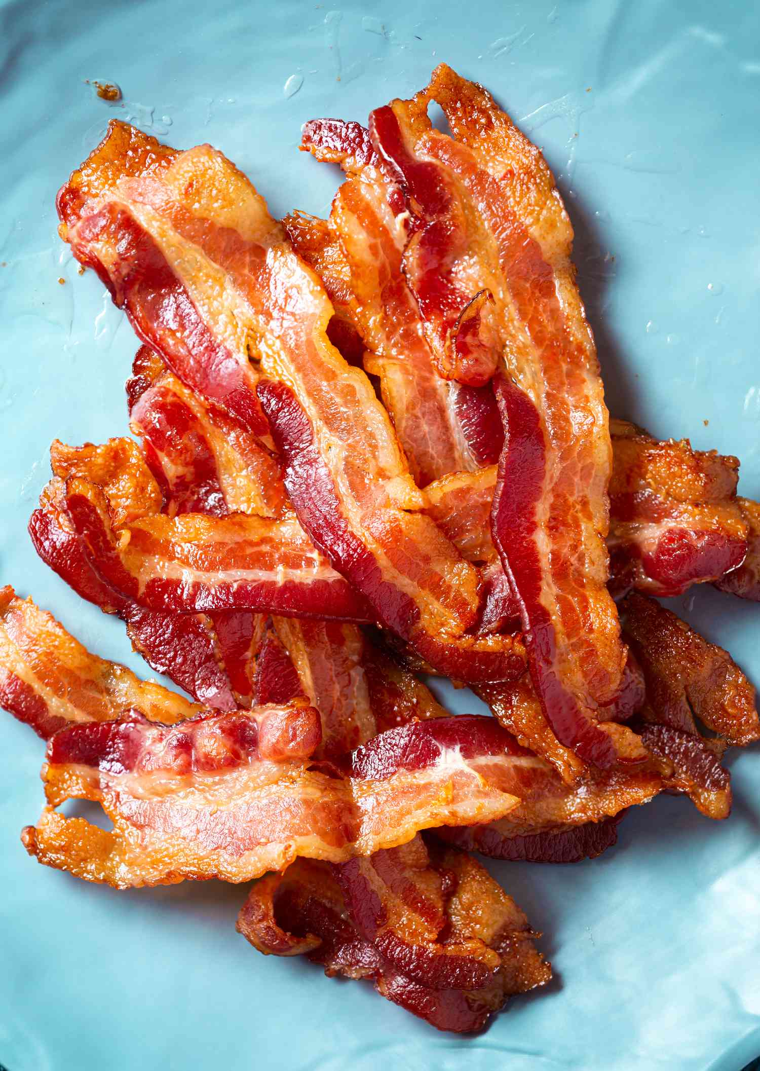 Baked baocn on a plate