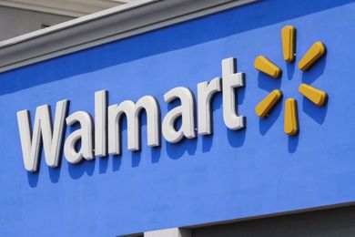 Walmart store exterior with its logo prominently displayed