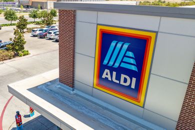 aldi sign on the store
