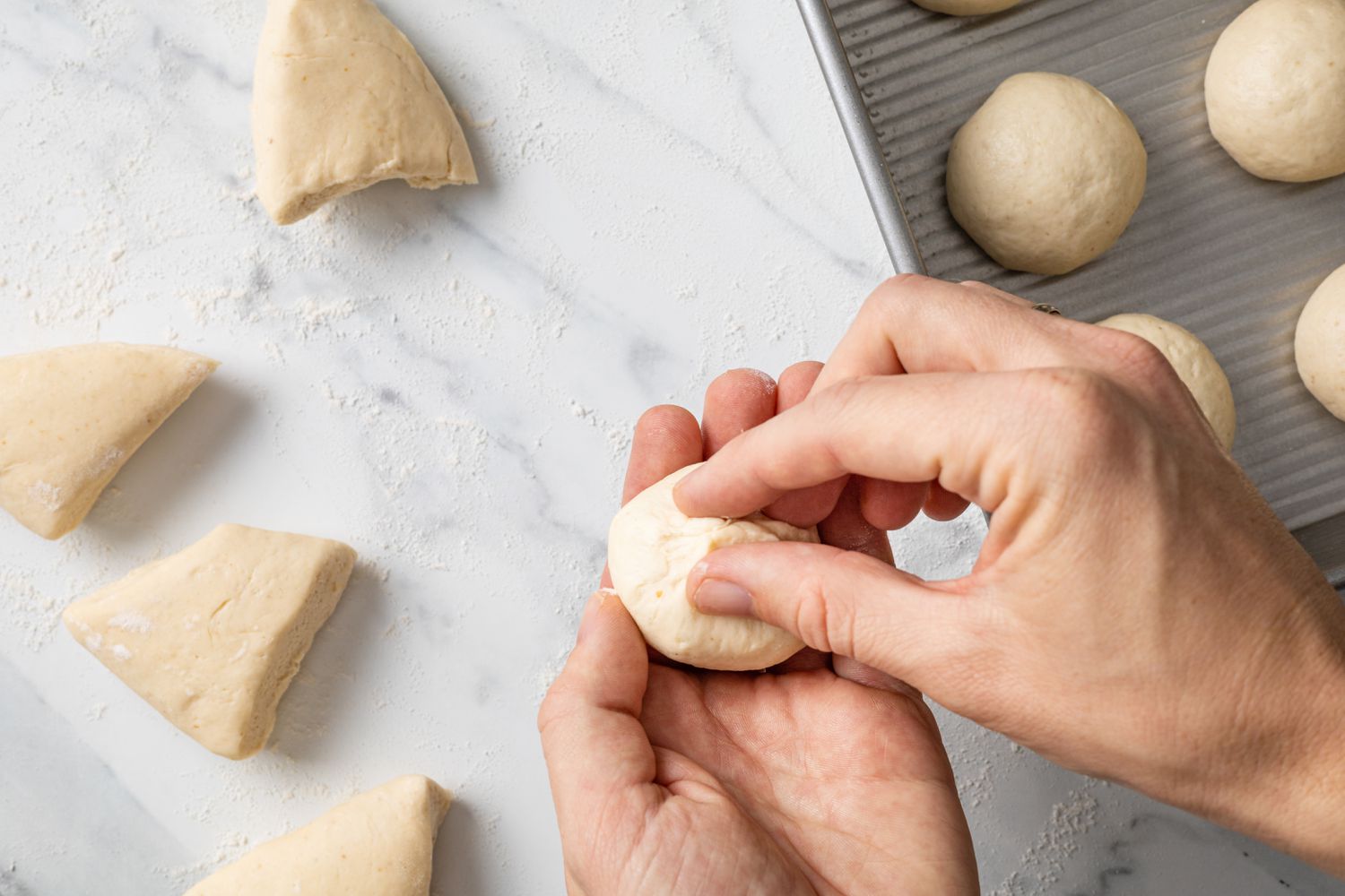 Sourdough Roll Pieced Formed into a Ball