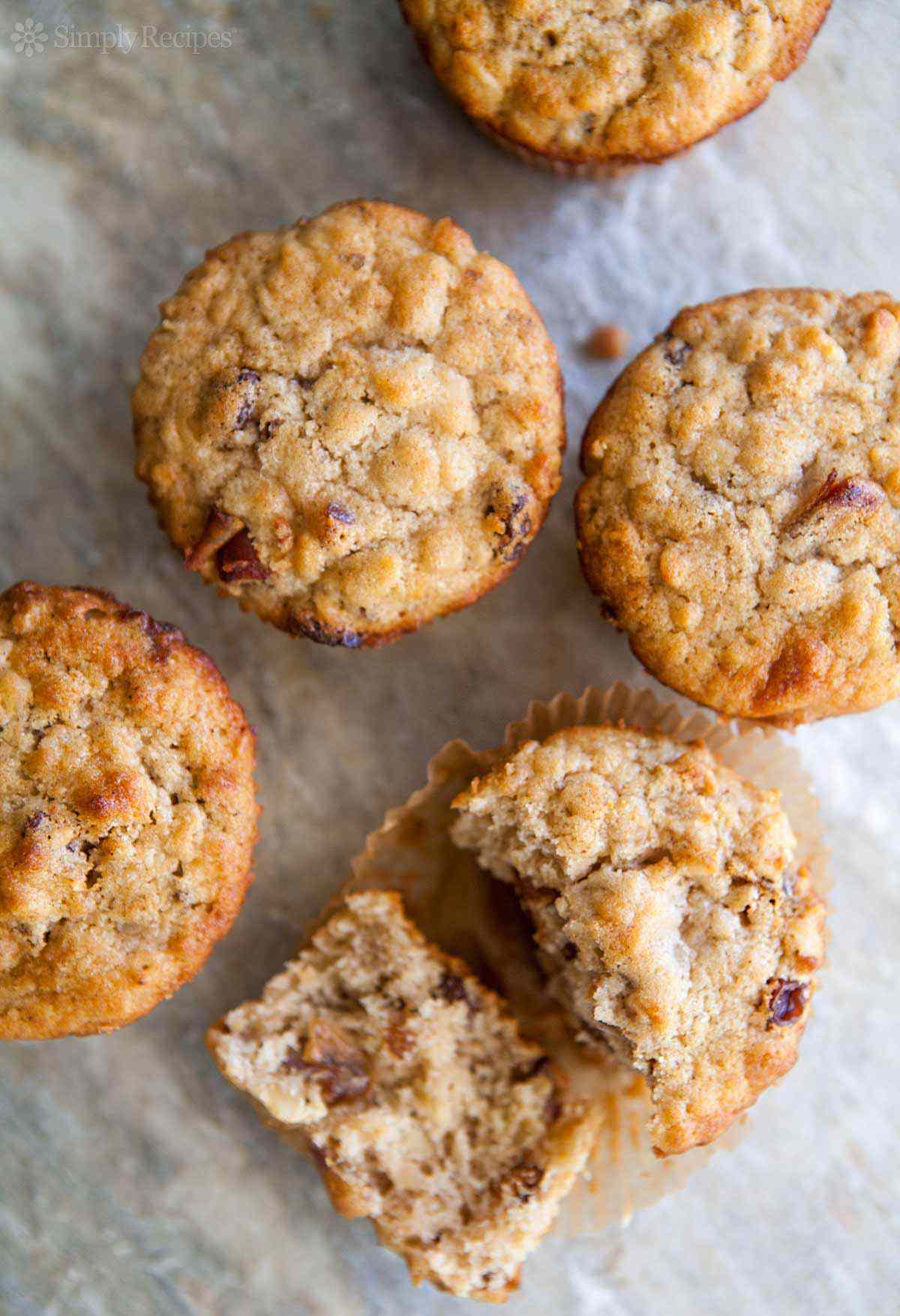 Oatmeal Muffins Raisins Dates Walnuts