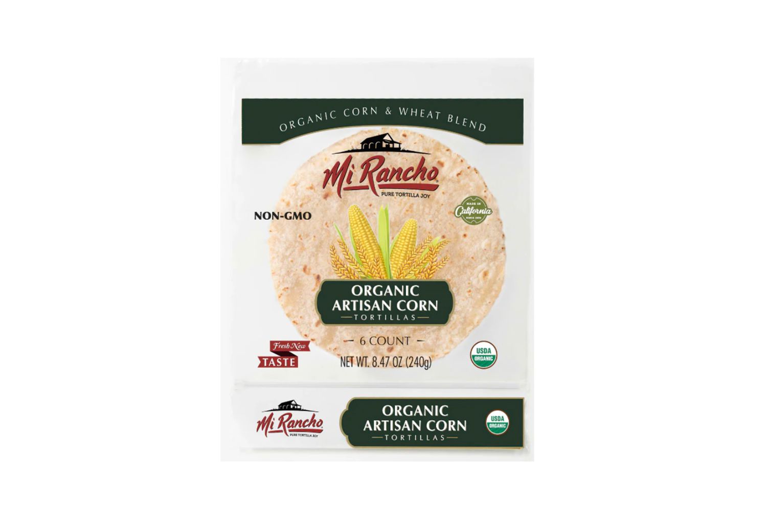 A package of Mi Rancho organic artisan corn tortillas